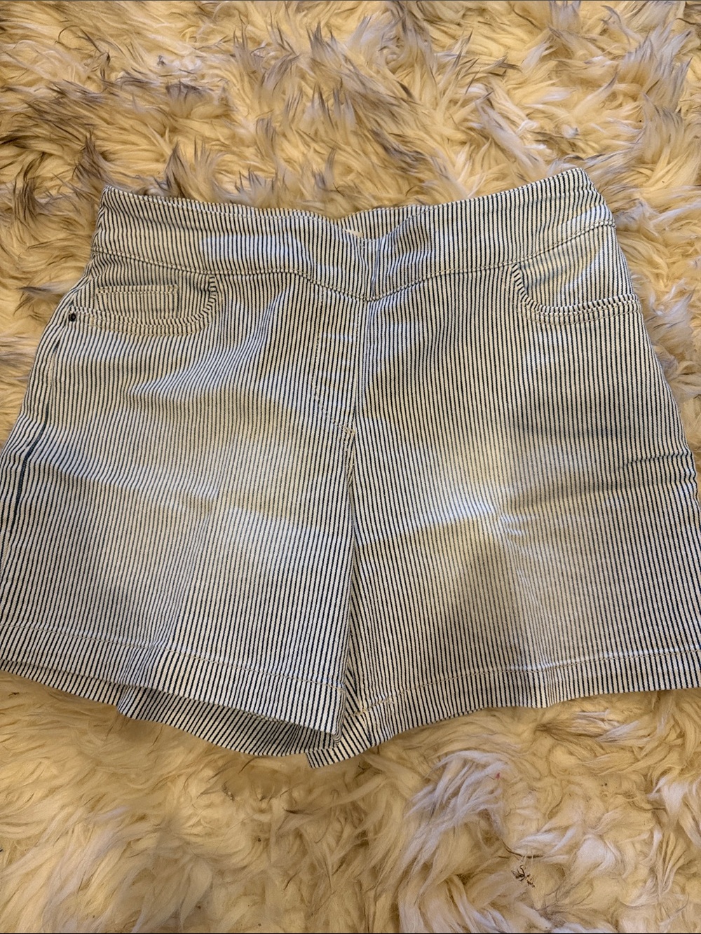 Westbound Navy and White Pinstripe Bermuda Shorts